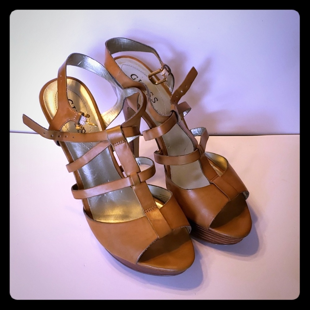 Guess Nude Platform Heels